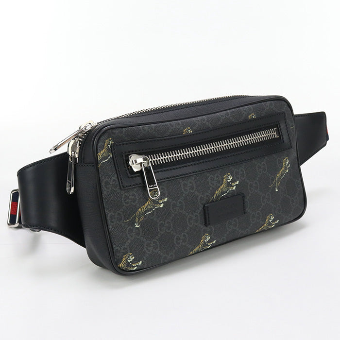 GUCCI 474293 body bag GG Supreme Belt bag/Sling Bag GG Supreme Canvas black mens