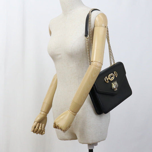 GUCCI 537241 Shoulder Bag Raja Medium ChainShoulder Bag leather black Women
