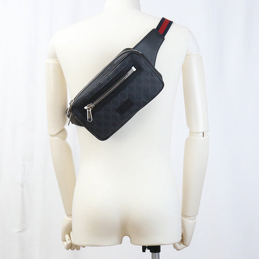 GUCCI GU89970 Belt bag GG Supreme body bag GG Supreme Canvas black mens