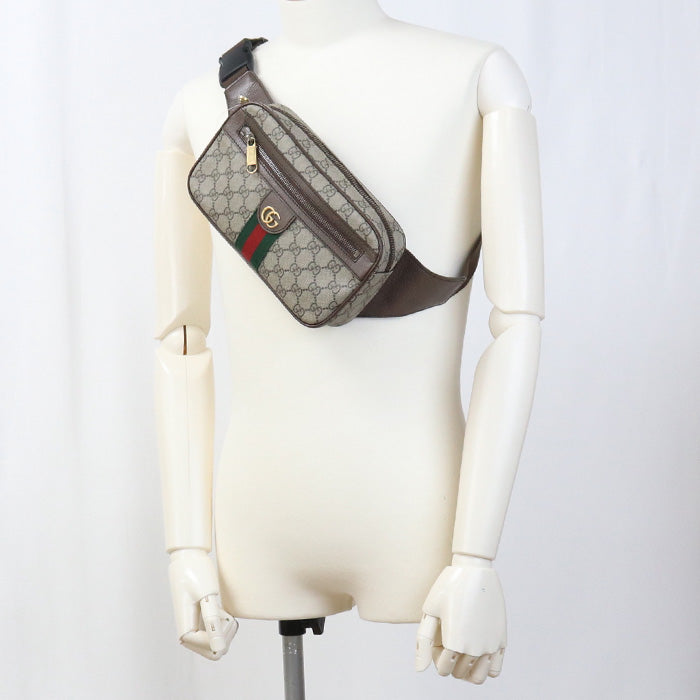 GUCCI 574796 Ofidia body bag GG Supreme Canvas black mens