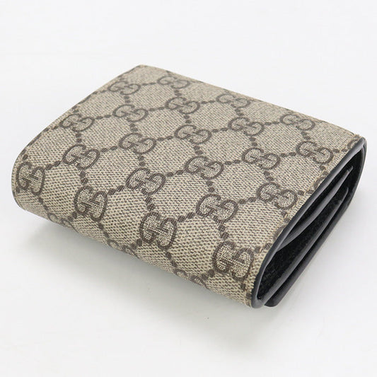 GUCCI GU90429 Bicolor Medium GG Folded wallet GG Supreme Canvas black Women