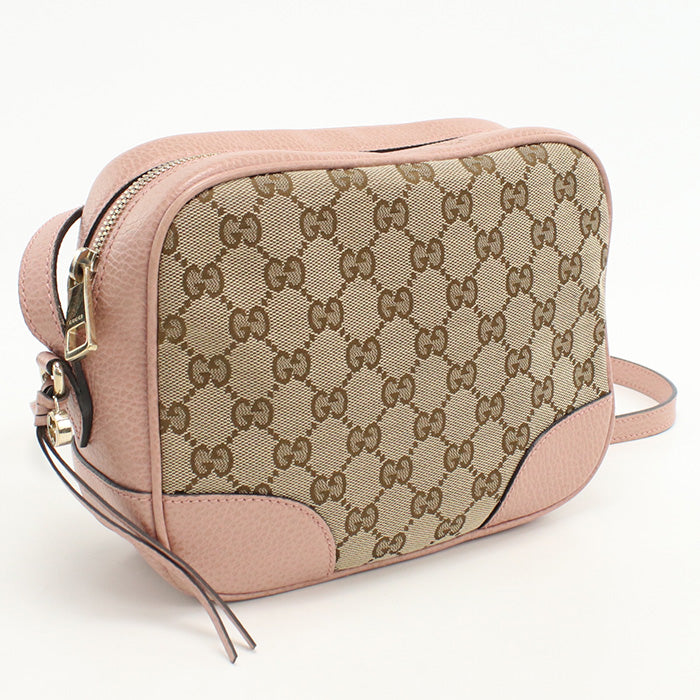 GUCCI 449413 Shoulder Bag Pochette GG canvas,leather beige Women