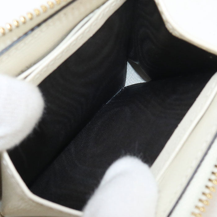 GUCCI 644459 L-shaped zipper wallet Gucci Horsebit 1955 PVC/leather white Women