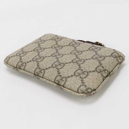 GUCCI GU93376 Key pouch GG Emblem Coin Pocket with key ring PVC beige Women