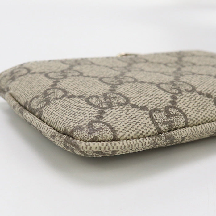 GUCCI GU93376 Key pouch GG Emblem Coin Pocket with key ring PVC beige Women