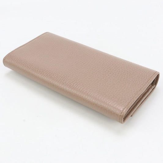 GUCCI 456116 Long wallet Double G Continental wallet leather pink Women