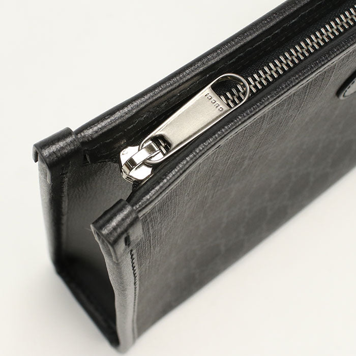 GUCCI 672956 Interlocking G Clutch bag GG Supreme black mens