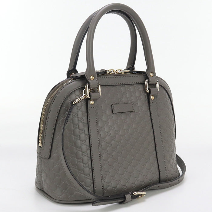 GUCCI 449654 BMJ1G 1226 2WAY Micro Guccisima Handbag leather gray Women