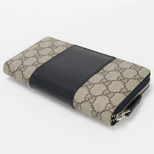 GUCCI 451249 GG Supreme PurseZip Around PVC/leather beige Women