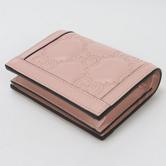 GUCCI 723786 Card Case wallet GG matelasse Folded wallet leather pink Women