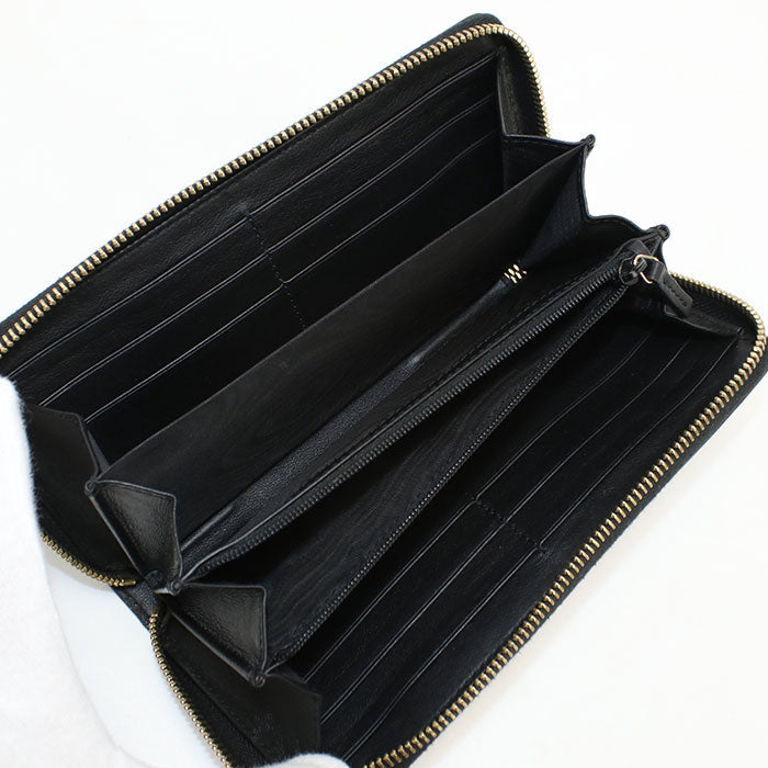 GUCCI 658839 0QGCG 1089 Long Wallet Zipper Wallet leather black mens(unisex)