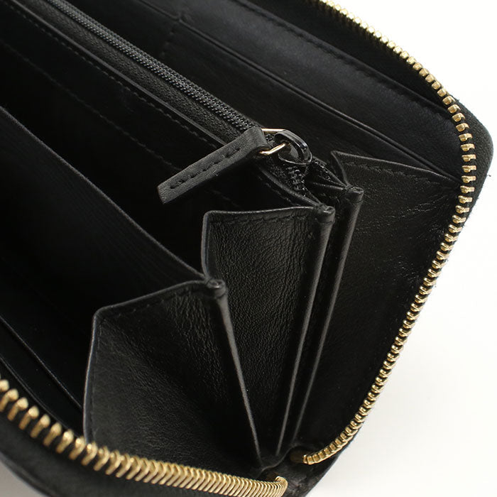 GUCCI 658839 0QGCG 1089 Long Wallet Zipper Wallet leather black mens(unisex)