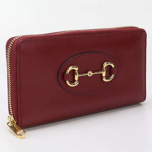 GUCCI 621889 Long wallet Gucci Horsebit 1955 Zipper wallet leather Red Women