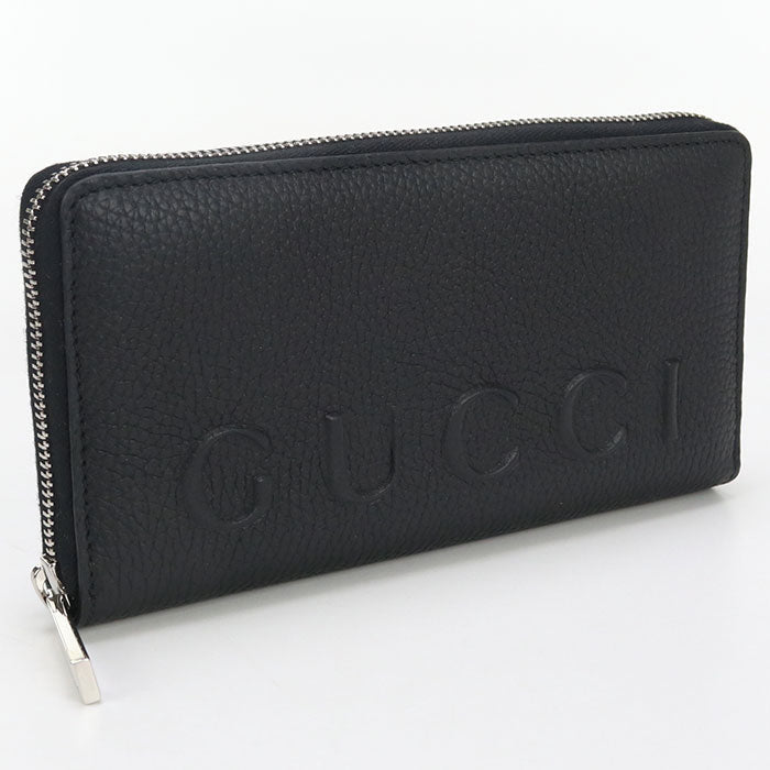 GUCCI 835120 AAE1W 1000 Zip around wallet GUCCI logo Purse leather Black mens