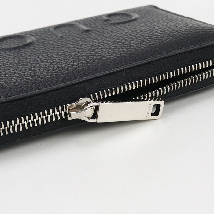 GUCCI 835120 AAE1W 1000 Zip around wallet GUCCI logo Purse leather Black mens
