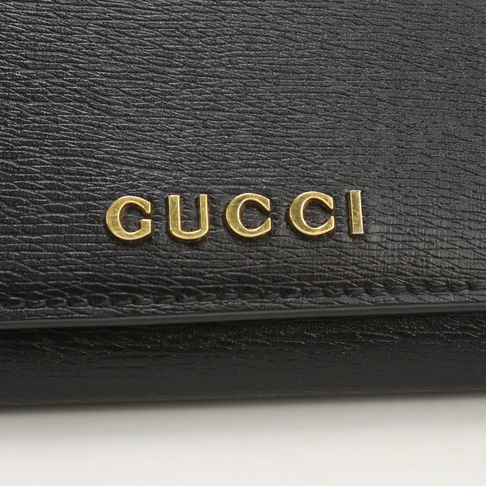 GUCCI 772638 wallet script Long wallet with double fold coin purse black Women