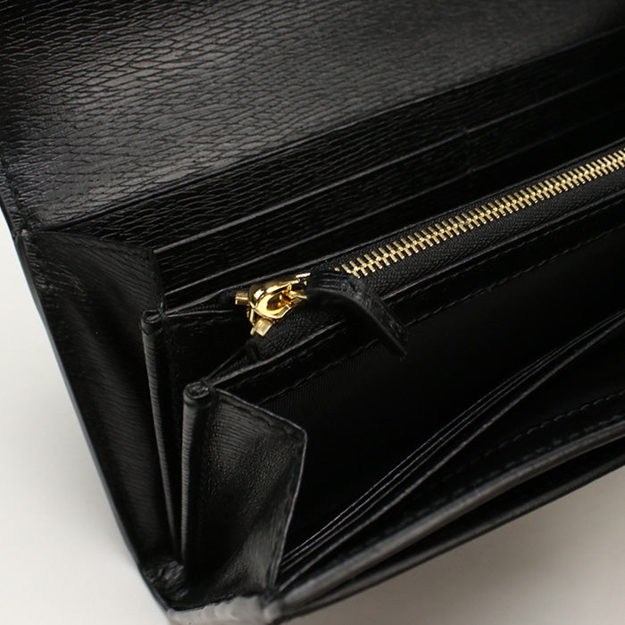 GUCCI 772638 wallet script Long wallet with double fold coin purse black Women