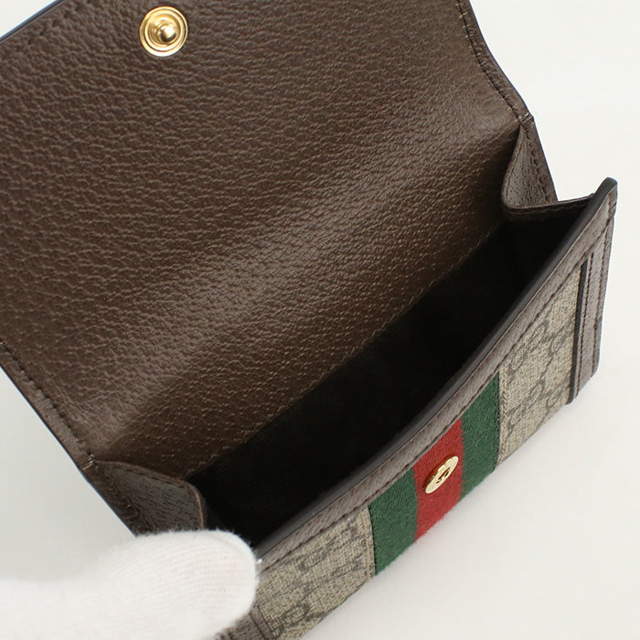 GUCCI 523173 Bifold Wallet Ofidia Folded wallet GG Supreme beige Women