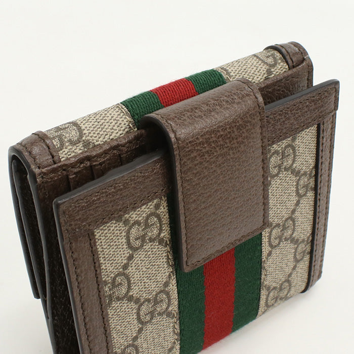 GUCCI 523173 Bifold Wallet Ofidia Folded wallet GG Supreme beige Women