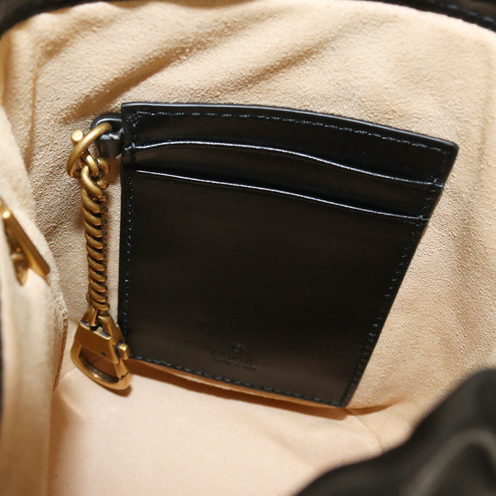 GUCCI 575163 DTDRT 1000 Small bucket bag GG Marmont Shoulder Bag black Women