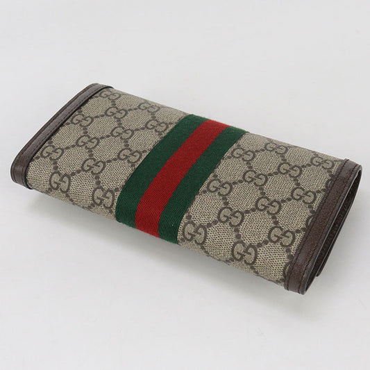 GUCCI 523153 96IWG 8745 GG Continental Wallet Ofidia Long wallet beige Women