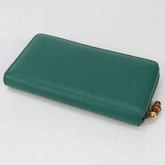 GUCCI GU95080 Zip around wallet With bamboo PurseZip Around leather green Women