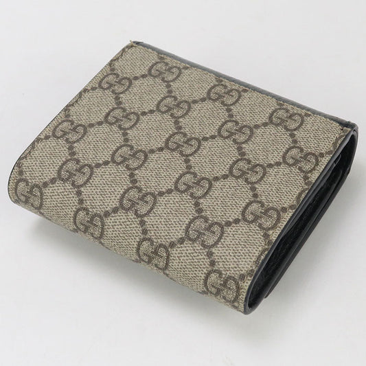 GUCCI 598587 Bicolor Medium Wallet Double G Folded wallet GG Supreme beige Women