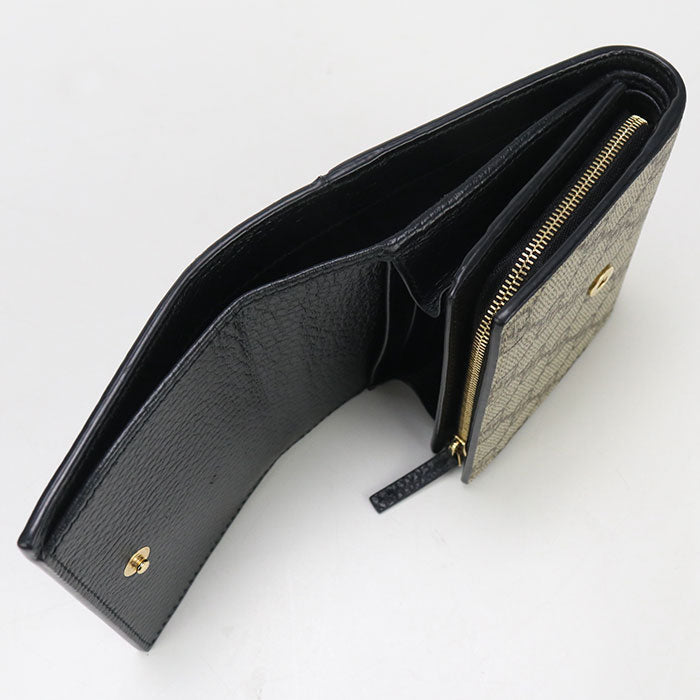 GUCCI 598587 Bicolor Medium Wallet Double G Folded wallet GG Supreme beige Women