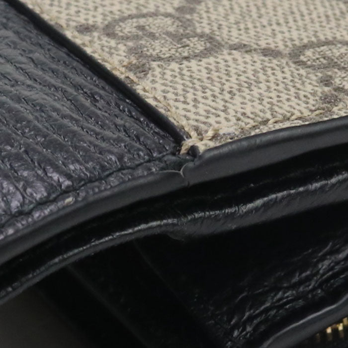 GUCCI 598587 Bicolor Medium Wallet Double G Folded wallet GG Supreme beige Women