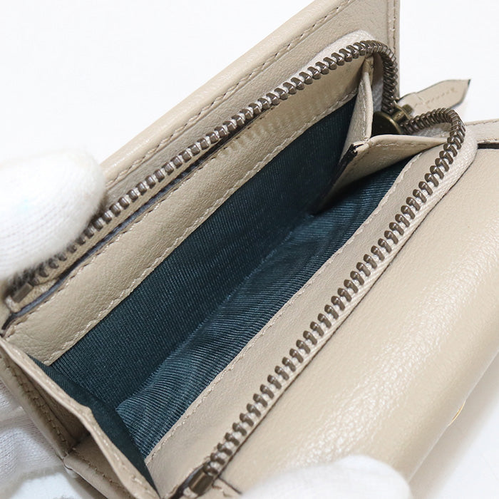 GUCCI 658633 tri-fold wallet Gucci Diana with Bamboo Medium Wallet Mini Wallet leather beige Women