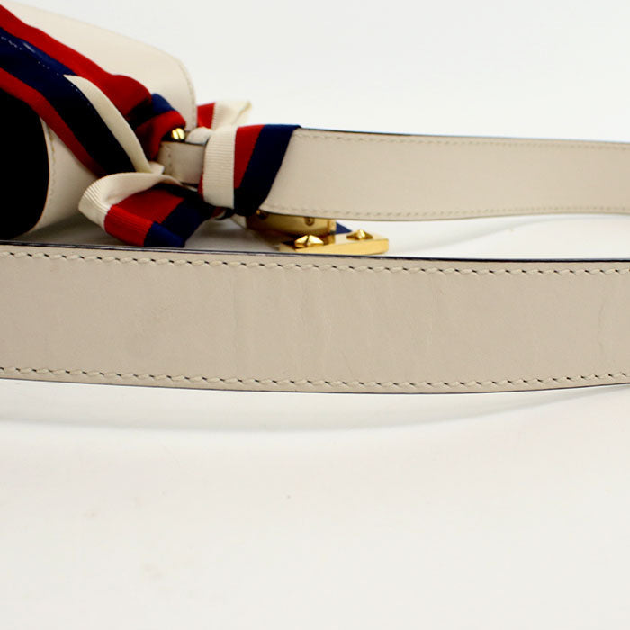 GUCCI 421882 Silvi Shoulder Bag leather gray Women