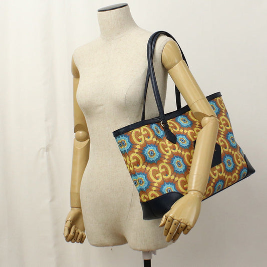 GUCCI 676681 Tote Bag Ofidia Shoulder Bag PVC Navy Women