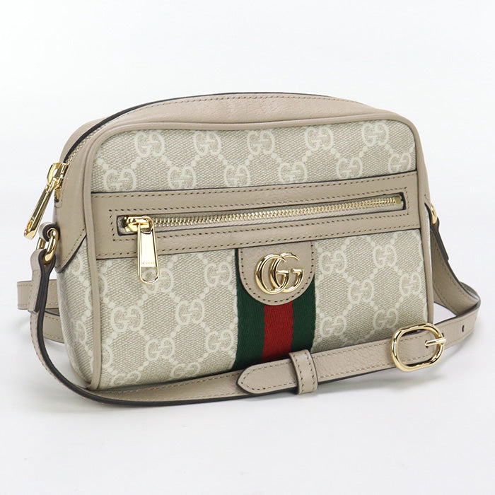 GUCCI 816359 2ZGMN 9643 Ofidia Diagonal Shoulder Bag GG Supreme white Women