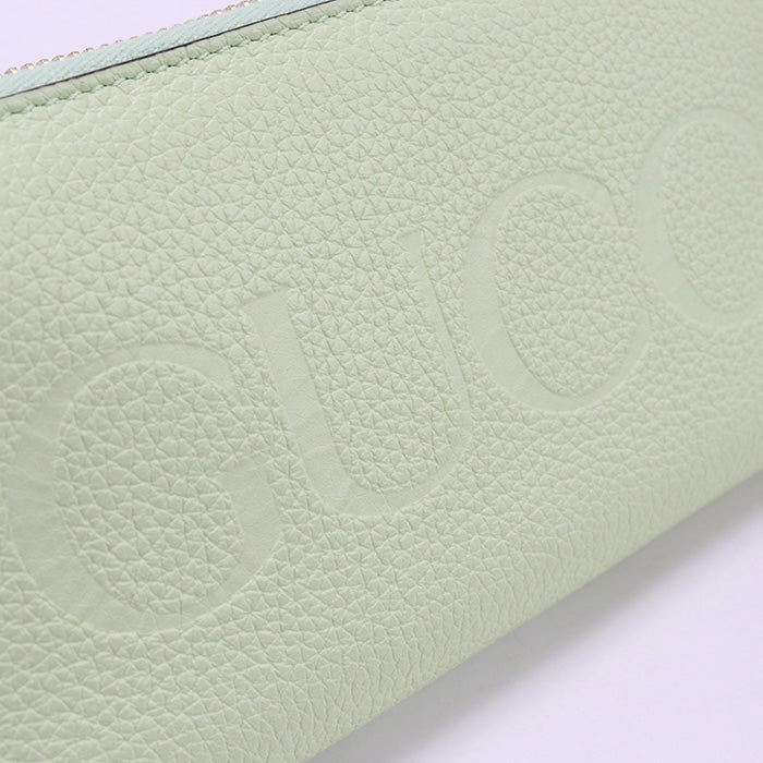 GUCCI 658691 Zip around wallet Gucci Logo PurseZip Around leather Women Green