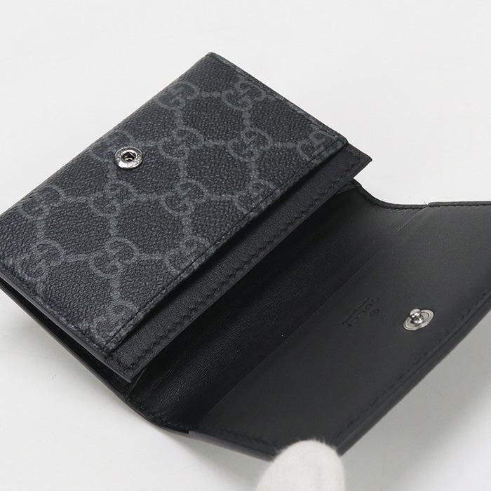 GUCCI 821214 FAD6M GG Emblem name card holder/GG pattern black mens
