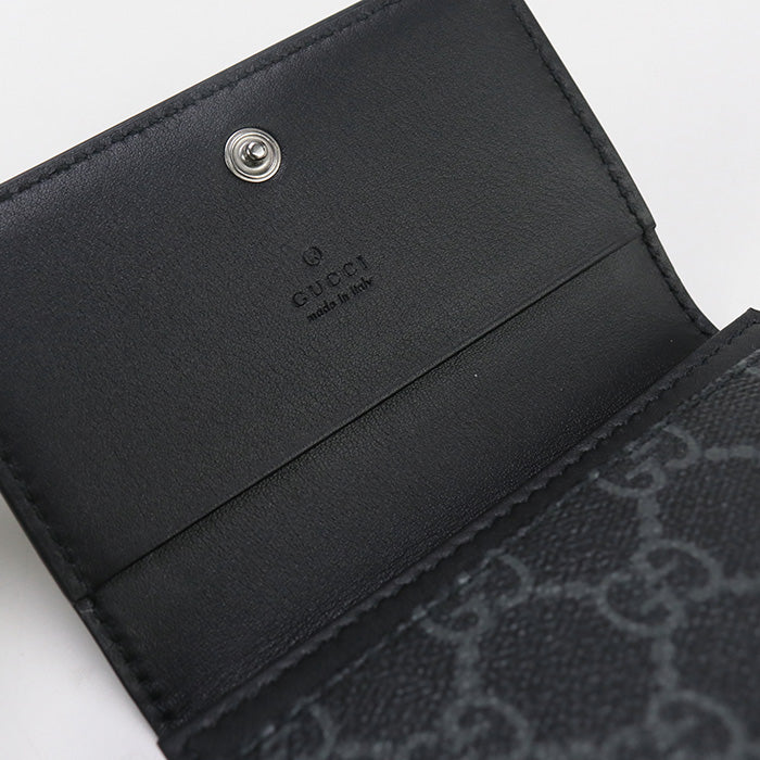 GUCCI 821214 FAD6M GG Emblem name card holder/GG pattern black mens