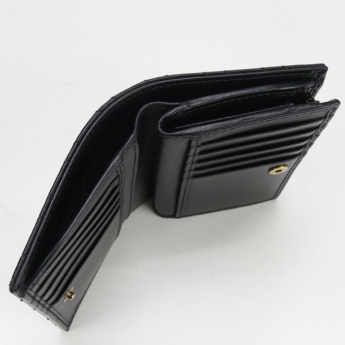 GUCCI 781583 Card Case Double G Folded wallet/Quilted leather black Women