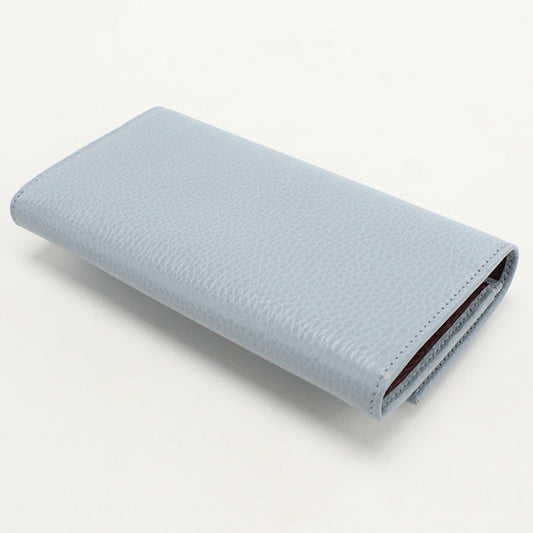 GUCCI 456116 Continental wallet Double G Purse folio leather blue Women