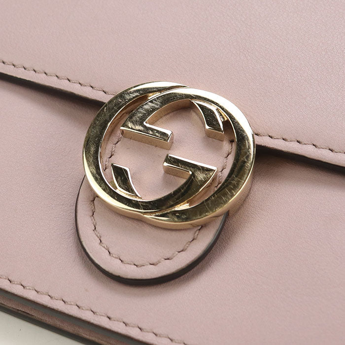 GUCCI 369664 Interlocking G Purse folio leather pink Women