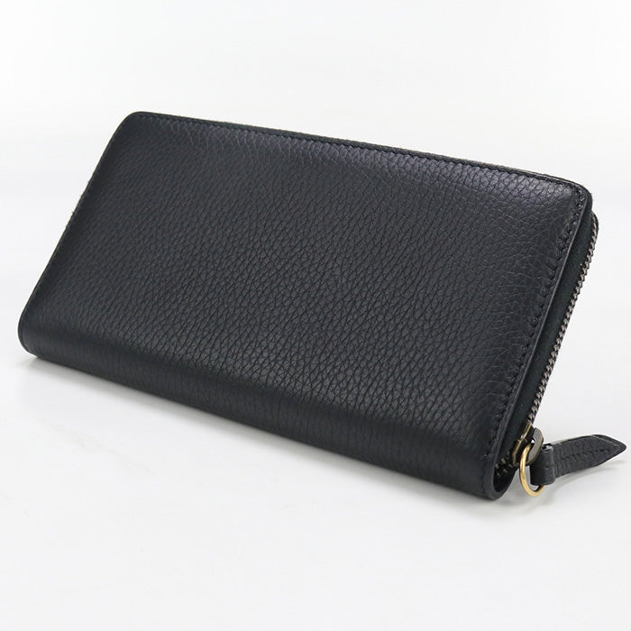 GUCCI 750458 zip around long wallet Interlocking G PurseZip leather black Women