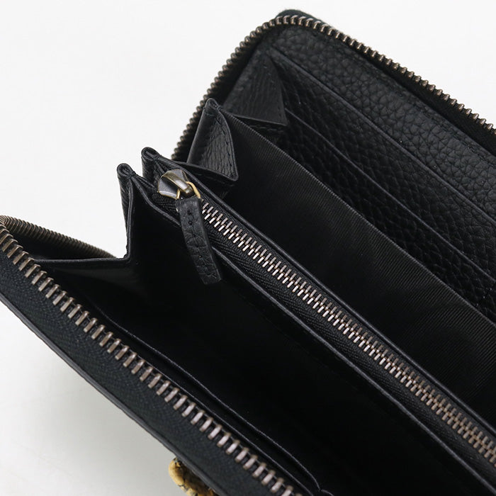 GUCCI 750458 zip around long wallet Interlocking G PurseZip leather black Women