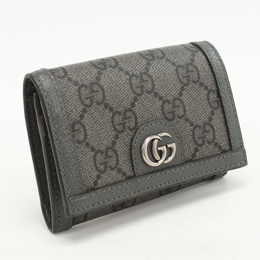 GUCCI 732025 Ofidia name card holder GG Supreme/PVC gray mens