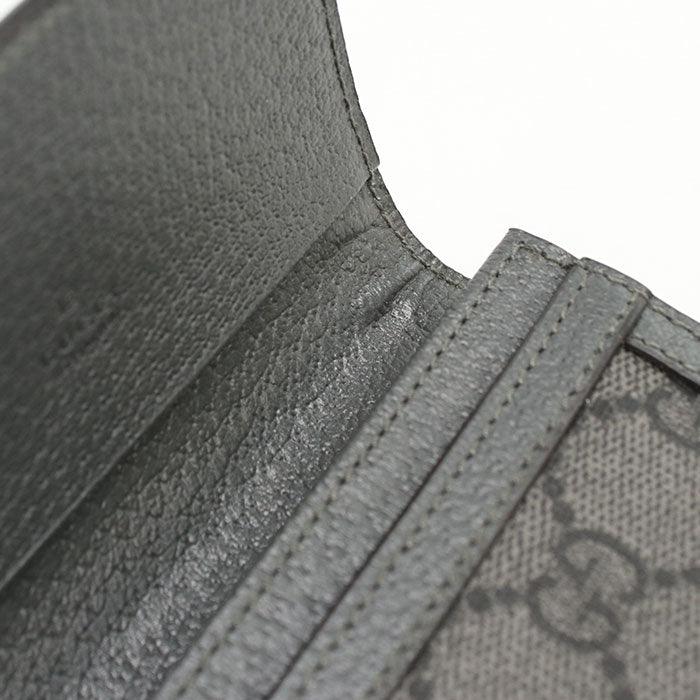 GUCCI 732025 Ofidia name card holder GG Supreme/PVC gray mens