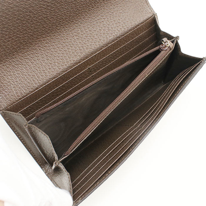 GUCCI 523153 GG Continental Wallet Ofidia with PVC leather beige Women
