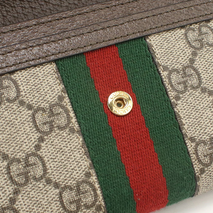 GUCCI 523153 GG Continental Wallet Ofidia with PVC leather beige Women