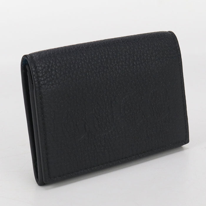 GUCCI 739389 Gucci logo name card holder leather black unisex