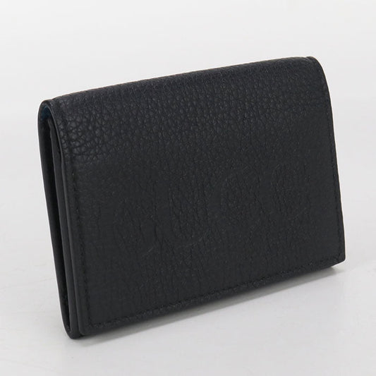 GUCCI 739389 Gucci logo name card holder leather black unisex