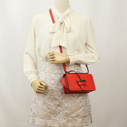 LOEWE Barcelona Shoulder Bag Diagonal Calfskin Women color red