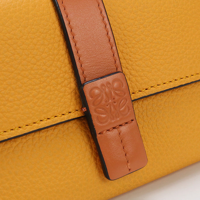 LOEWE C660S86X04 Tri-fold wallet Vertical wallet small Mini Wallet Calfskin Orange Women