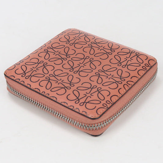 LOEWE Square Zip Wallet anagram Bi-fold with coin purse Calfskin pink Women